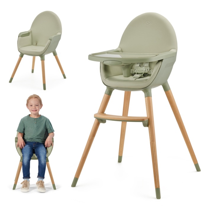 Krzesełko do karmienia dla dzieci KINDERKRAFT FINI Green, wielofukcyjne 6m+
